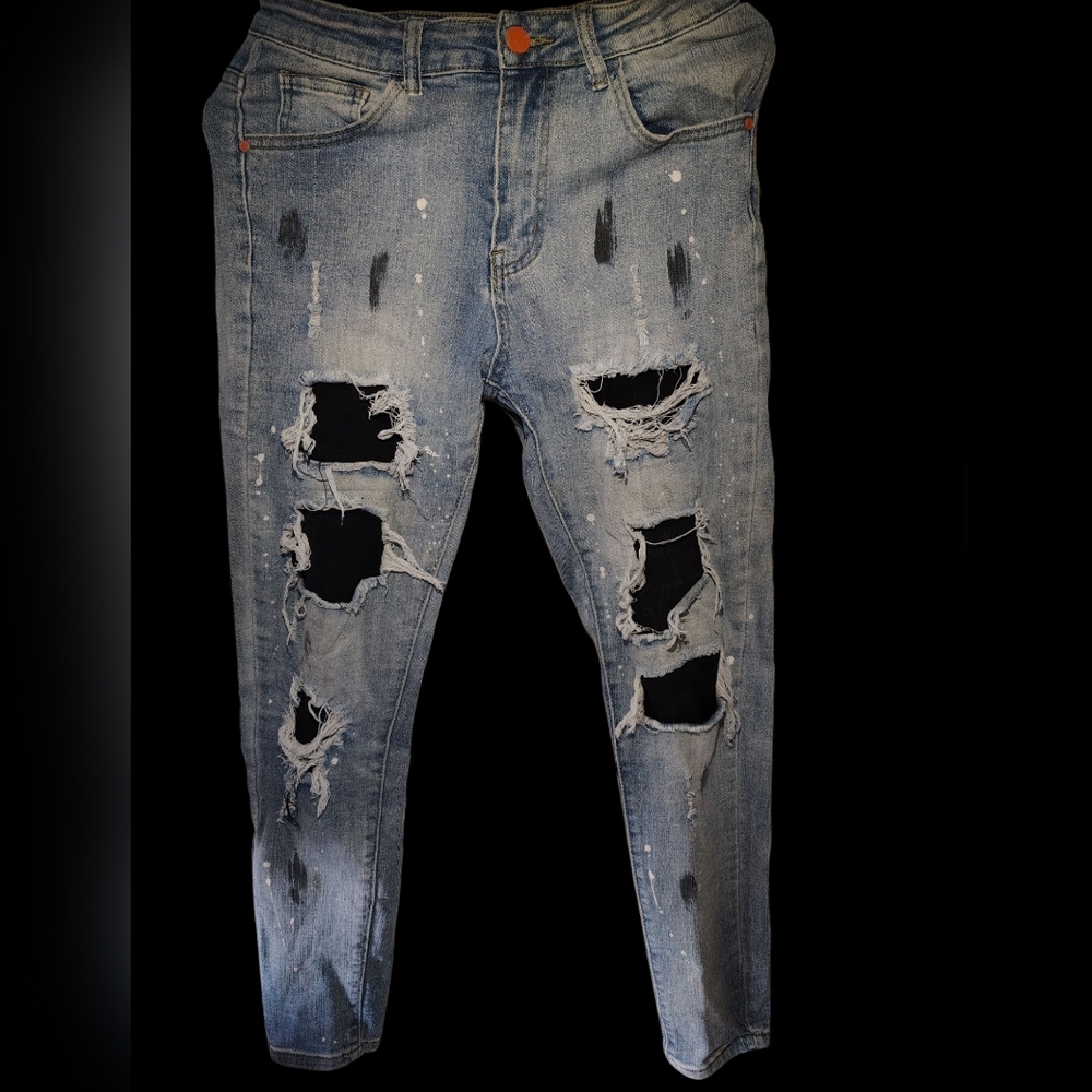 Distressed Blue Jeans for Men